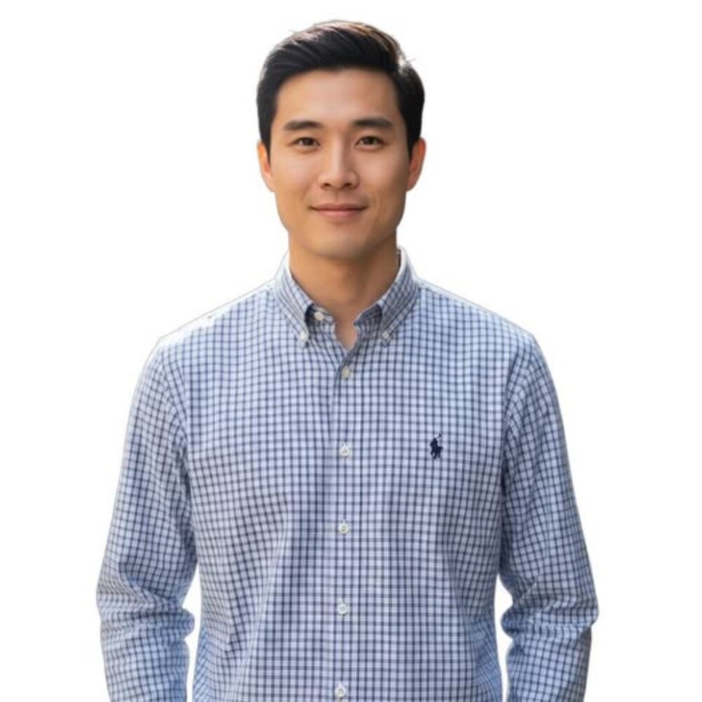 Ralph Lauren Yarmouth Oxford Button Down Shirt. Blue Check. SZ‎ 34. 16.5" neck
